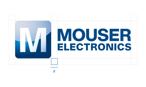 Tamaño y espacio mínimos para el logotipo principal de Mouser