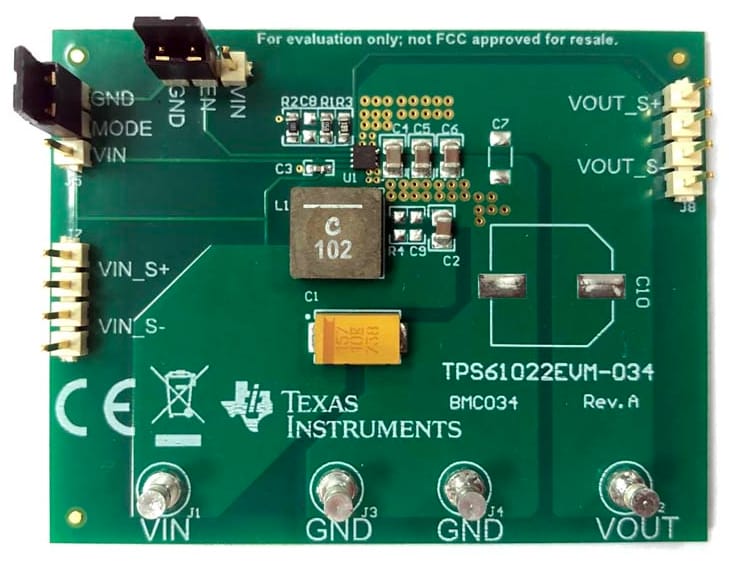 Mechanical Drawing - Texas Instruments TPS61022EVM-034 Evaluation Module