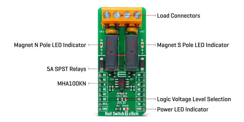 Mikroe Hall Switch 2 Click