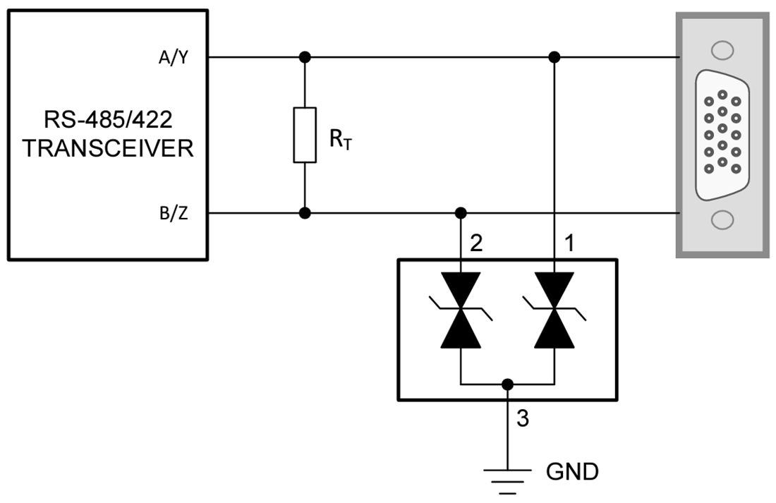 Schematic - Texas Instruments ESDS552 Bi-Directional ESD/Surge Protection Diode