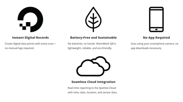 SpotSee WarmMark QR Temperature Sensors