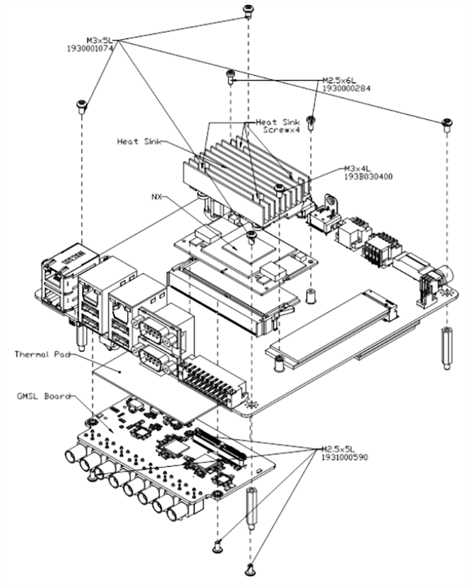 Mechanical Drawing - Advantech ASR-A701 Dev Kit with GMSL Camera Solution