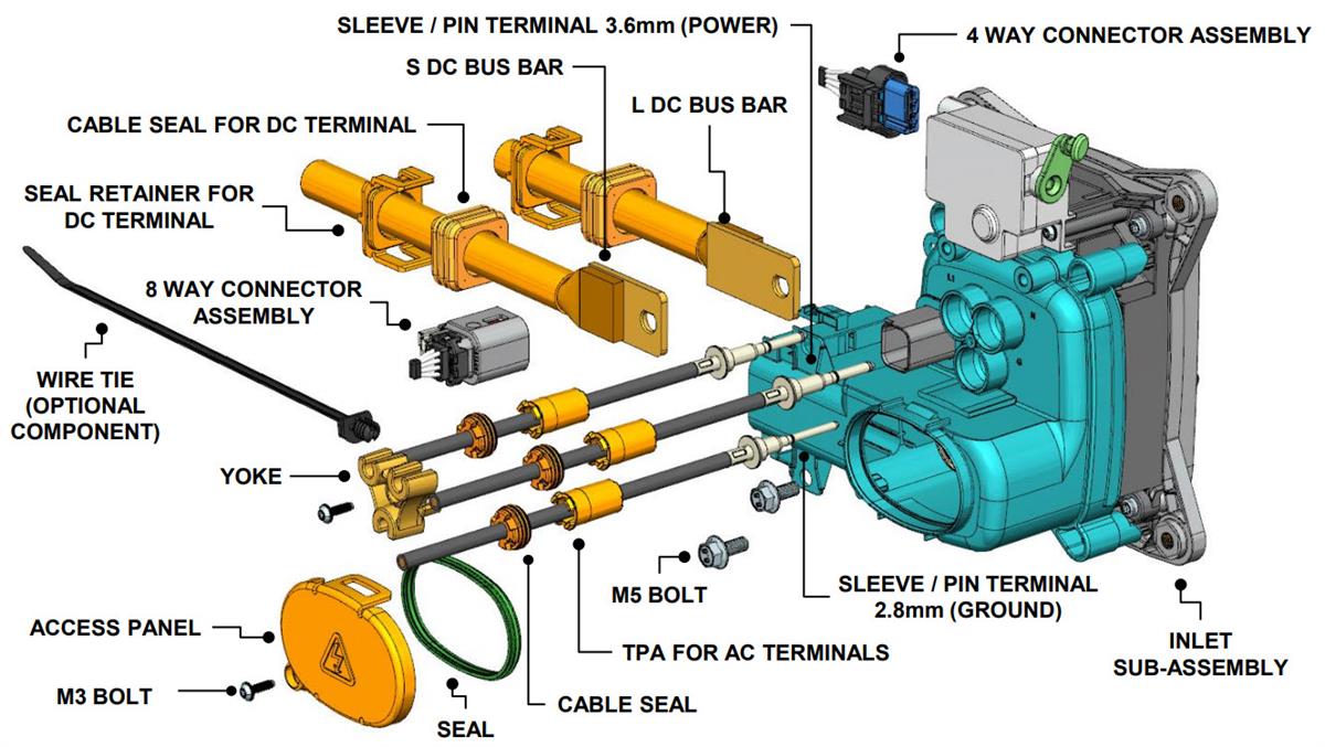 Mechanical Drawing - Aptiv CCS1 Charge Inlet Connection System