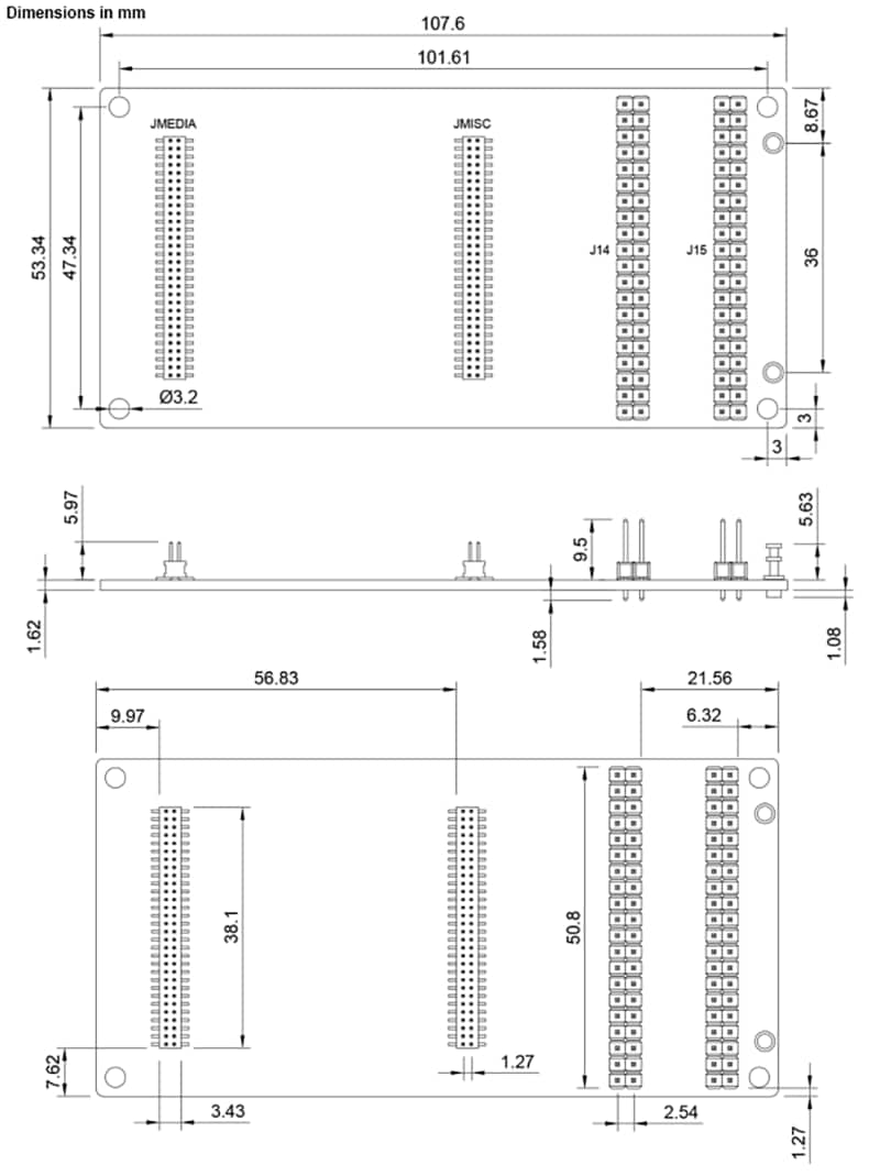 Mechanical Drawing - Arduino ASX00085 UNO Breakout Carrier Board