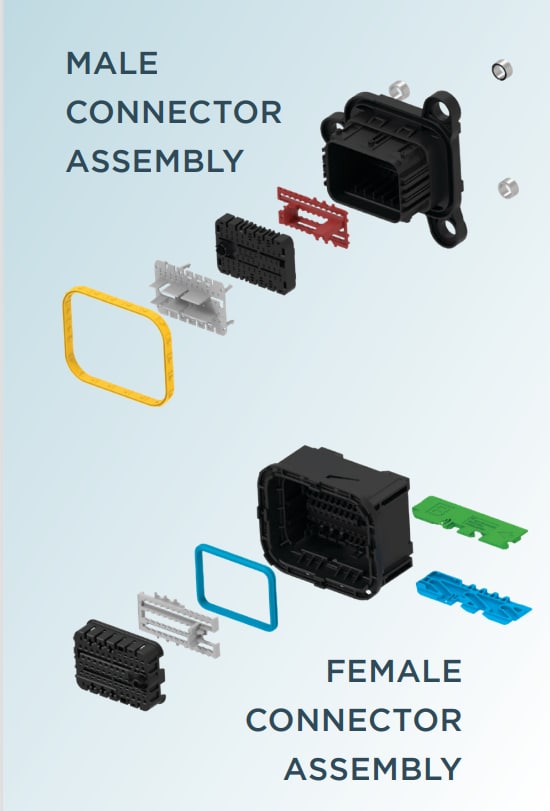 Chart - TE Connectivity / AMP Connectors 58P Hybrid Sealed Inline Connectors