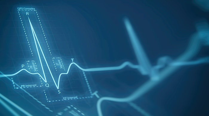 Abstract heart beats cardiogram illustration. Medical background